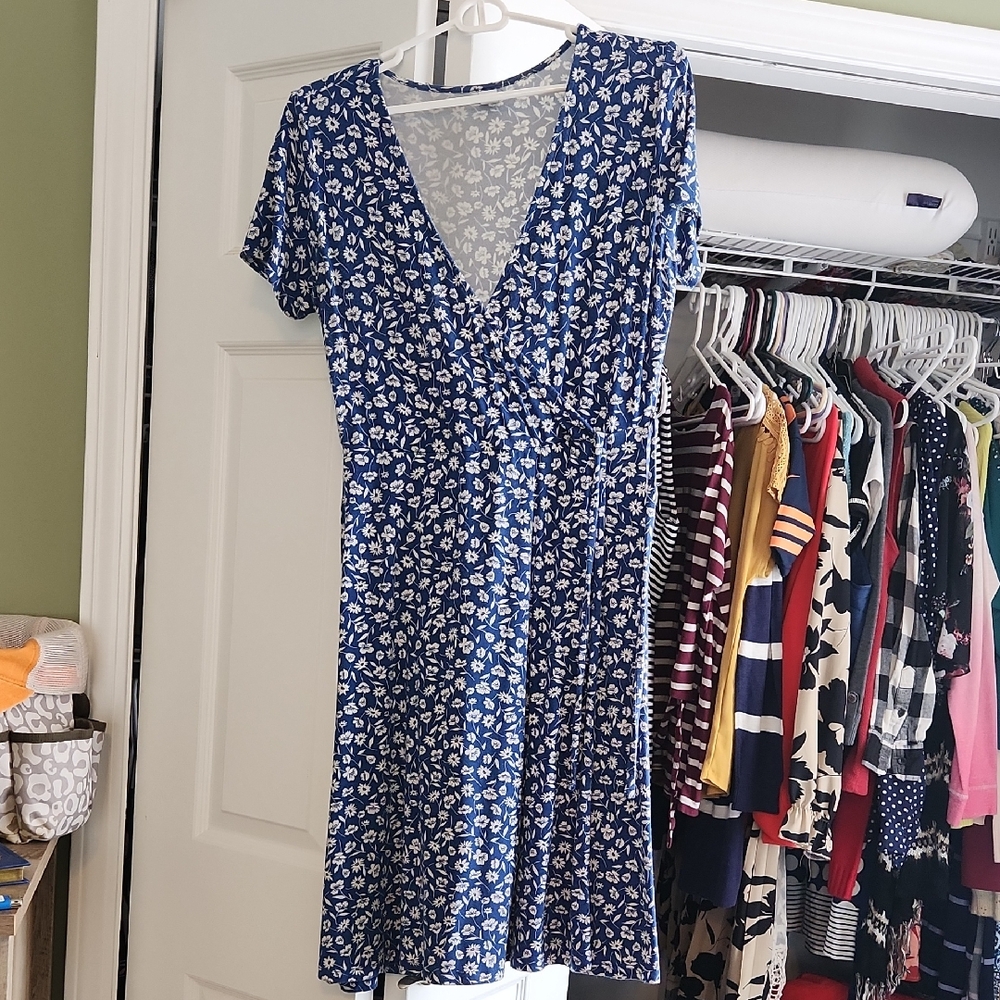 Old Navy Blue Floral Midi Dress